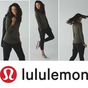Lululemon Sunshine Coast Sweater Fatigue Green Lightweight Thumb Holes Size 6?